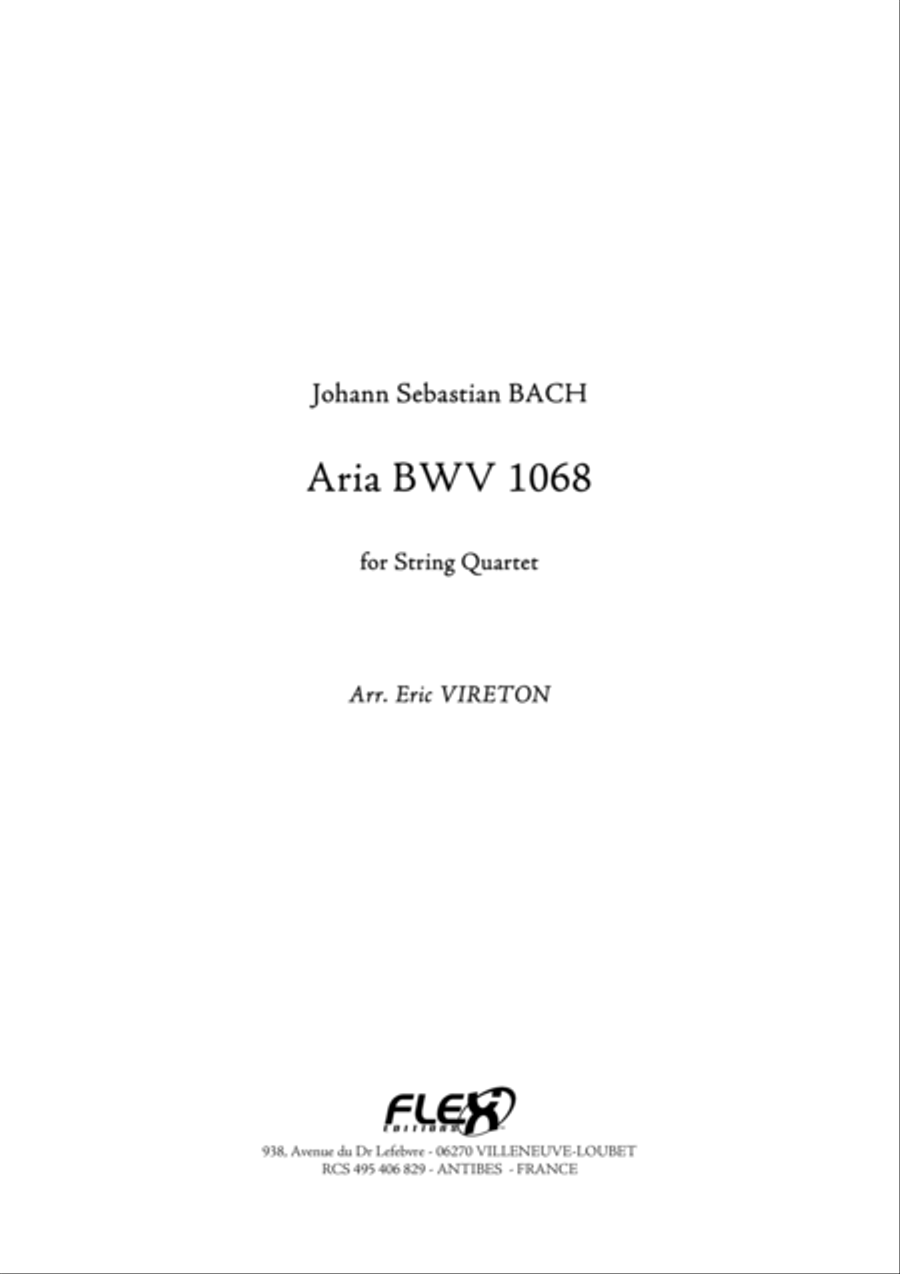 Aria BWV 1068 Aria BWV 1068 String Quartet scores gallery preview page 1