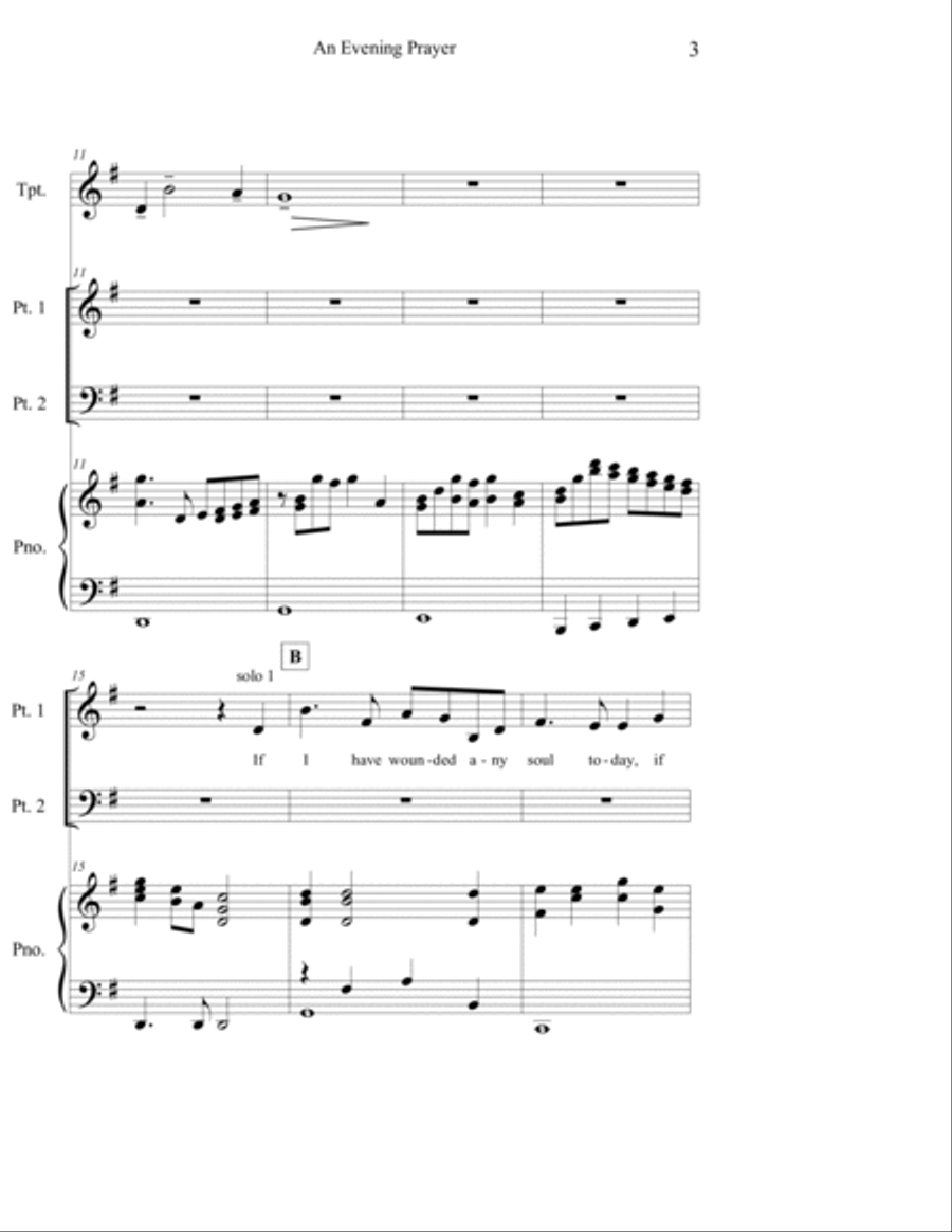An Evening Prayer 3-Part scores gallery preview page 3
