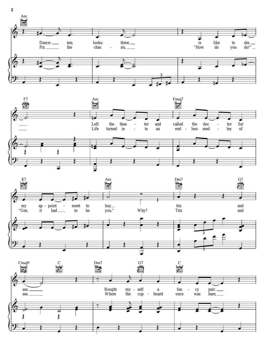 Dance: Ten; Looks: Three Piano, Vocal, Guitar scores gallery preview page 2