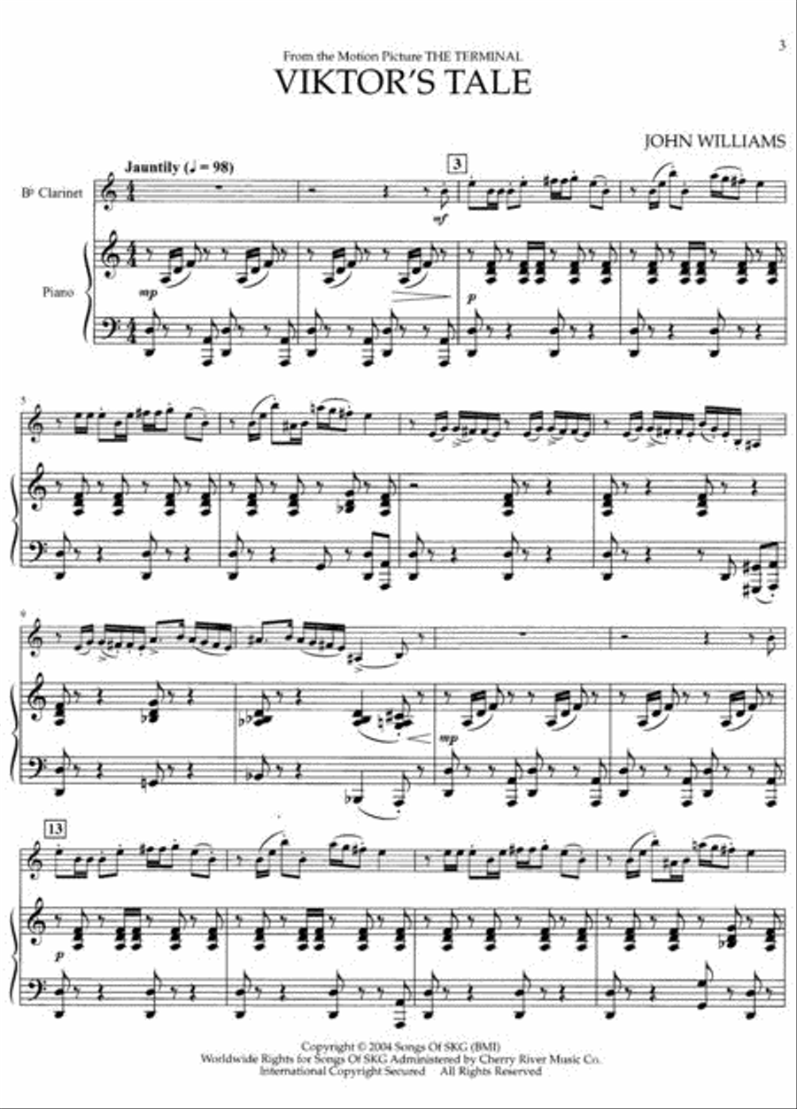 Viktor's Tale (from The Terminal) Clarinet Solo scores gallery preview page 2