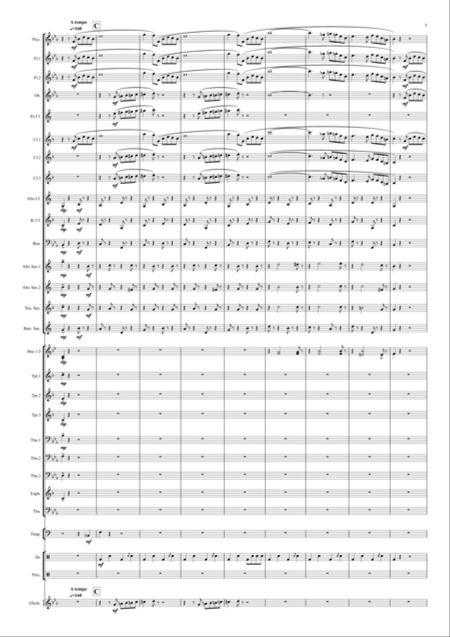 Sortie III (Organ solo transcribed for Symphonic Concert Band) Concert Band scores gallery preview page 5