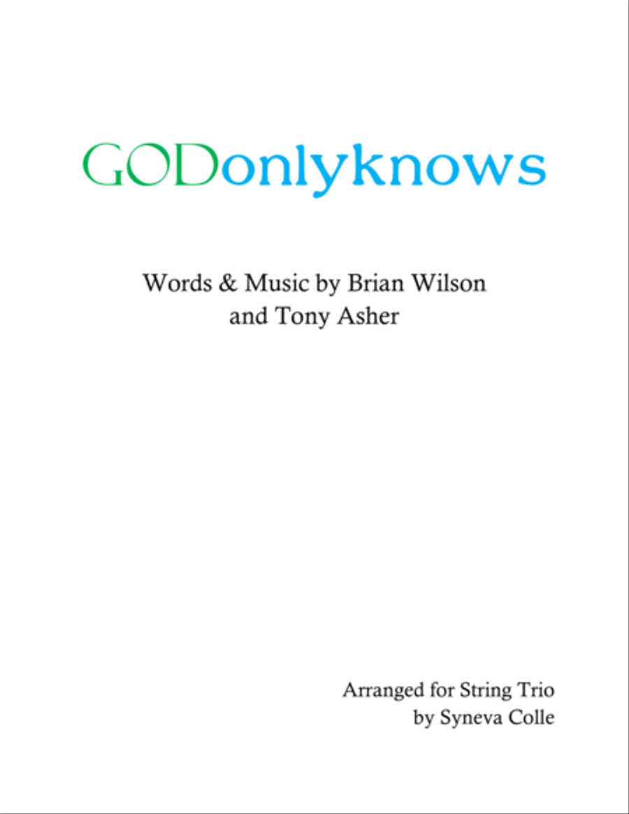 God Only Knows String Trio scores gallery preview page 1