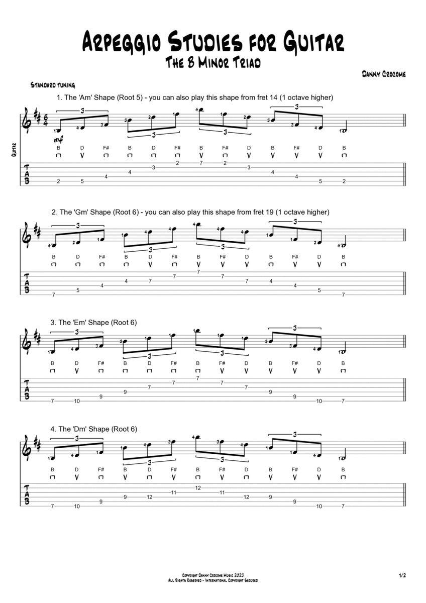 Arpeggio Studies for Guitar - The B Minor Triad image number null