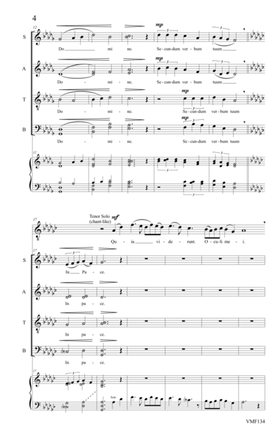 Nunc Dimittis Nunc Dimittis 4-Part scores gallery preview page 3