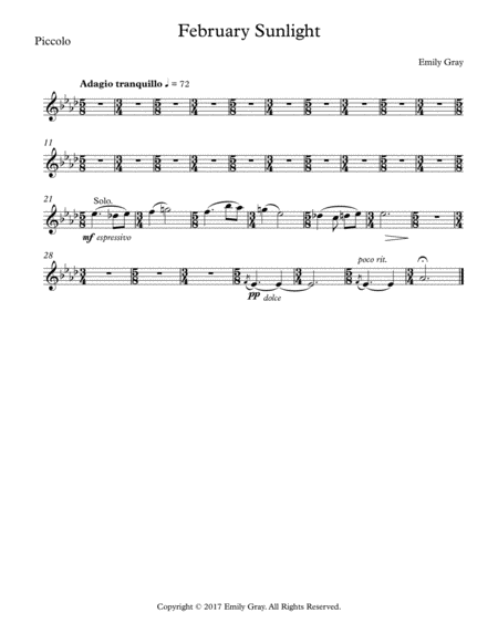February Sunlight (Flute Choir) image number null