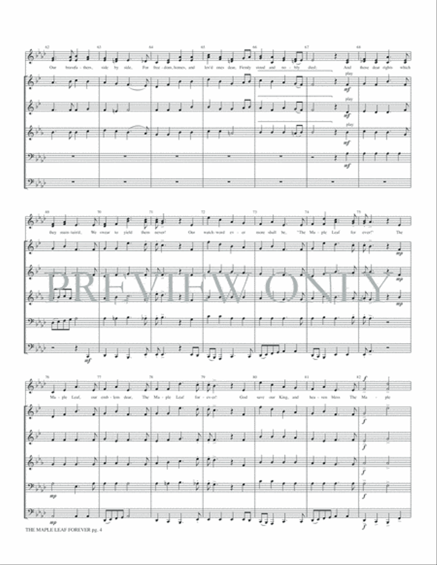 The Maple Leaf Forever Choir scores gallery preview page 6