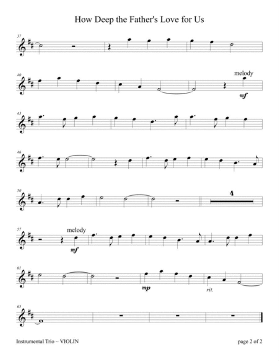 How Deep The Father's Love For Us Piano Trio scores gallery preview page 4