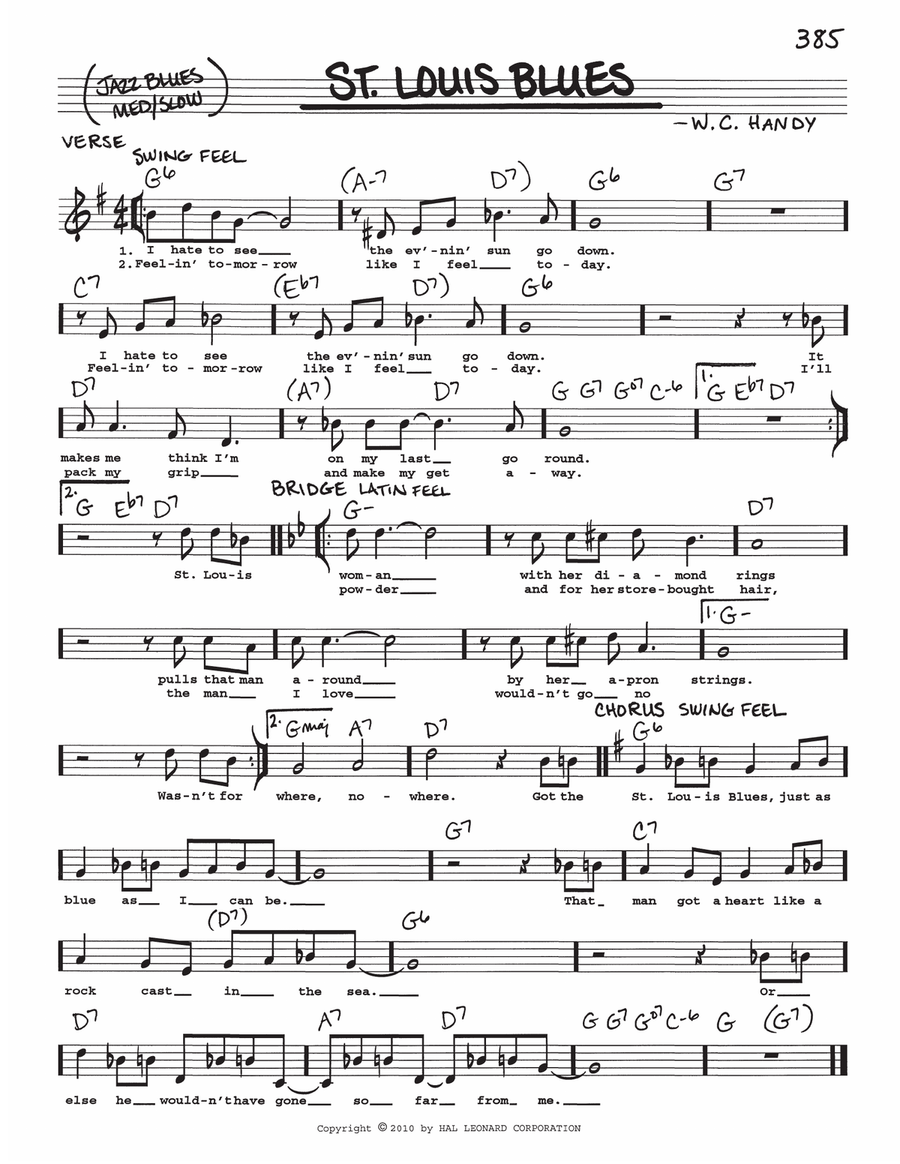 St. Louis Blues Voice scores gallery preview page 1