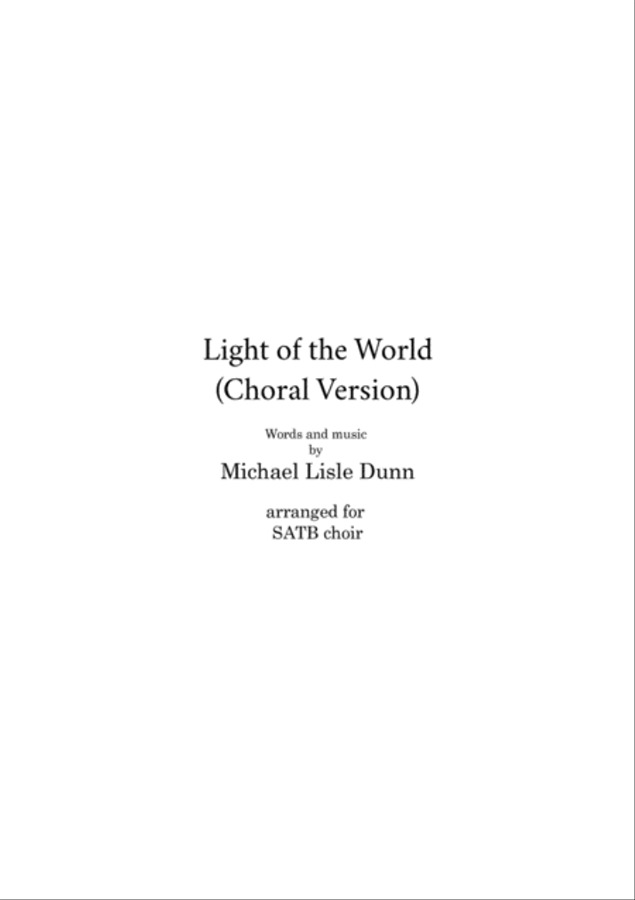 Light of The World (Choral SATB plus Piano Reduction) image number null