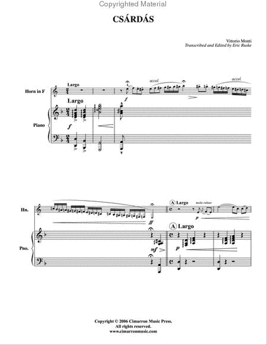 Csardas Piano Accompaniment scores gallery preview page 2
