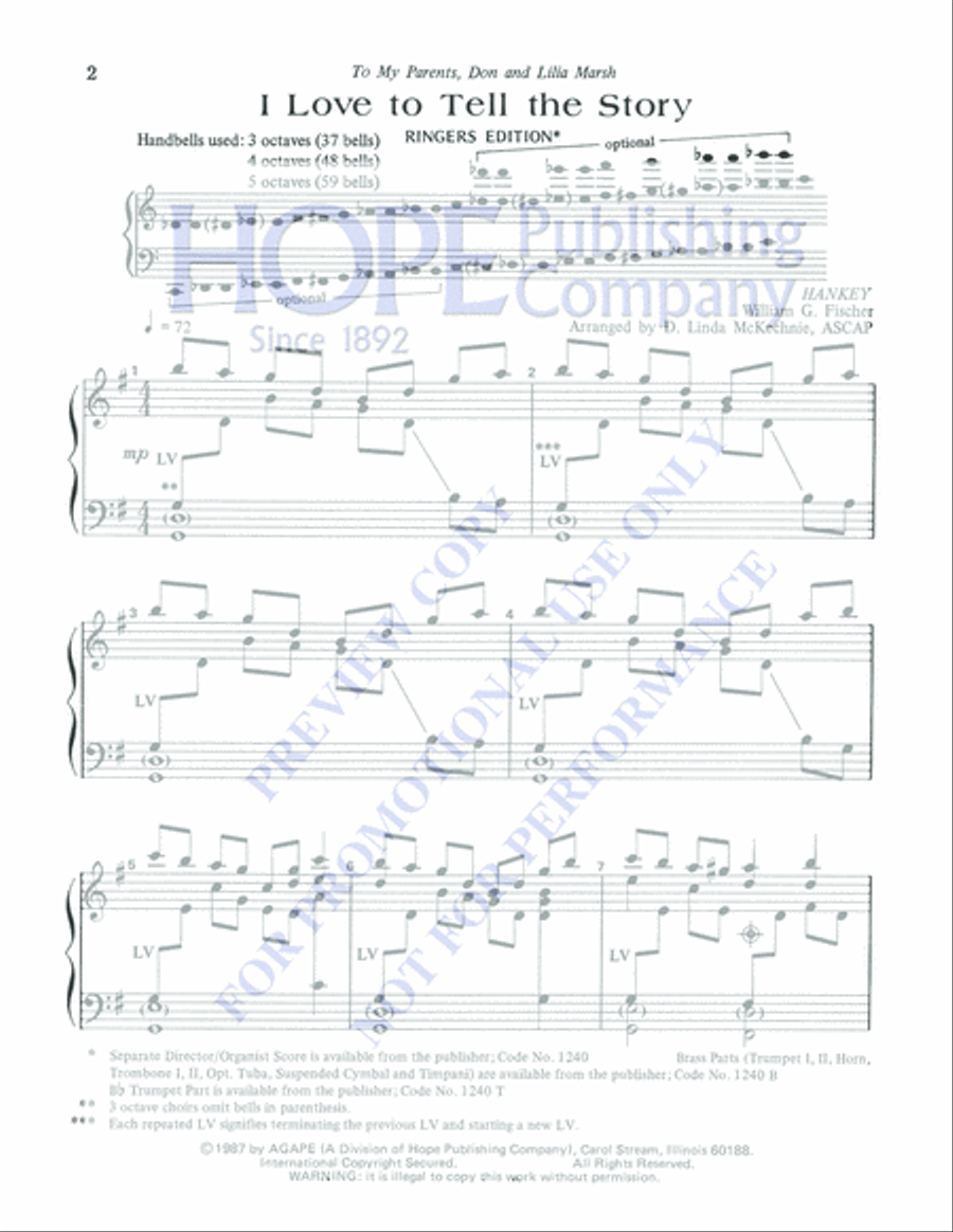 I Love to Tell the Story 5-Octaves scores gallery preview page 2