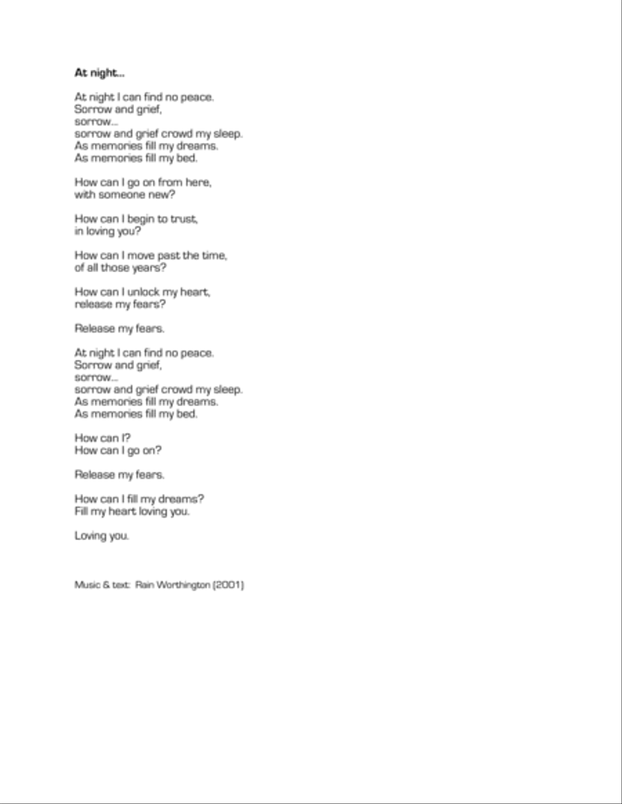 At Night - for mezzo, clarinet & piano Piano, Vocal, Guitar scores gallery preview page 2