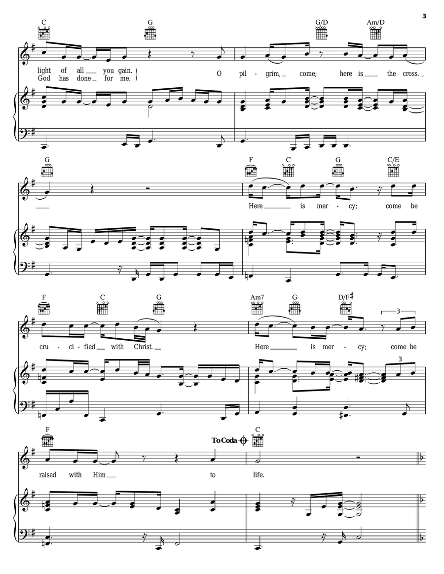 O Pilgrim Come Piano, Vocal, Guitar scores gallery preview page 3