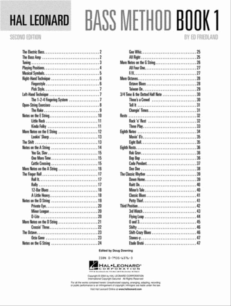 Hal Leonard Bass Method Book 1 – 2nd Edition Collection / Songbook scores gallery preview page 2