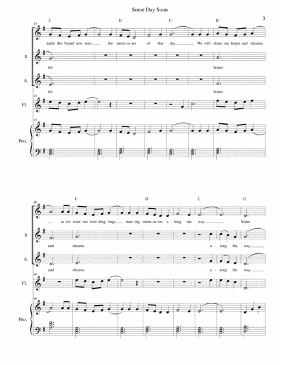 Some Day Soon - wedding - vocal trio and piano with optional instruments Piano, Vocal, Guitar scores gallery preview page 3