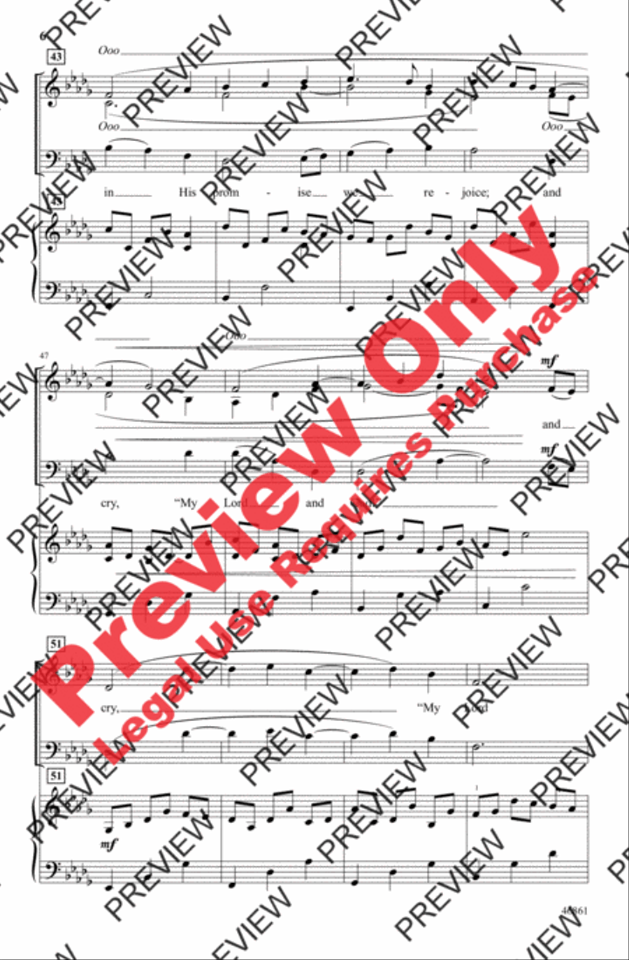 We Walk by Faith and Not by Sight 4-Part scores gallery preview page 6