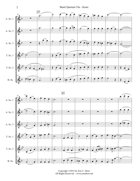 Beati Quorum Via (for Saxophone Choir) image number null