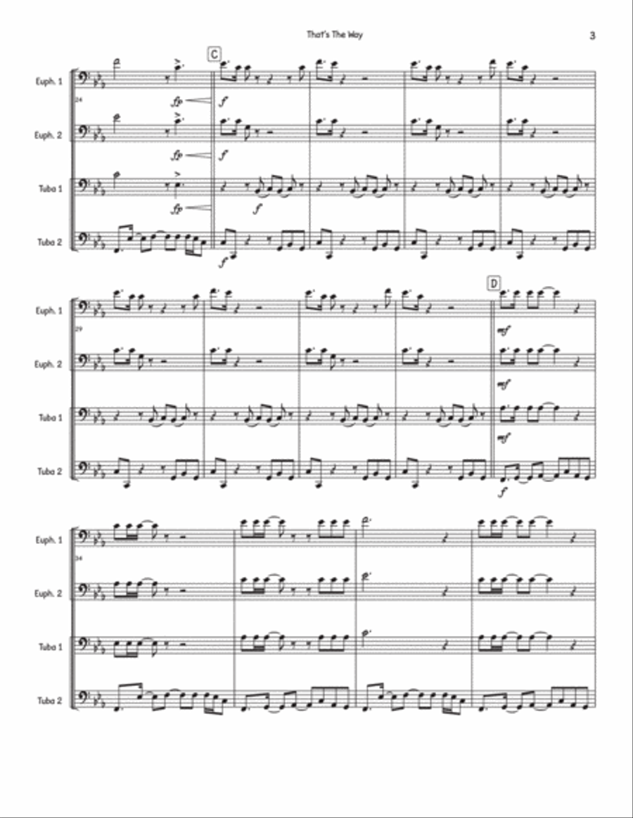 That's The Way (I Like It) Brass Quartet scores gallery preview page 3
