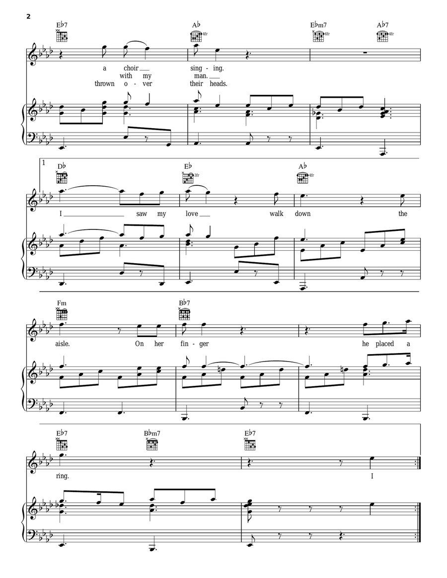 All I Could Do Was Cry Piano, Vocal, Guitar scores gallery preview page 2
