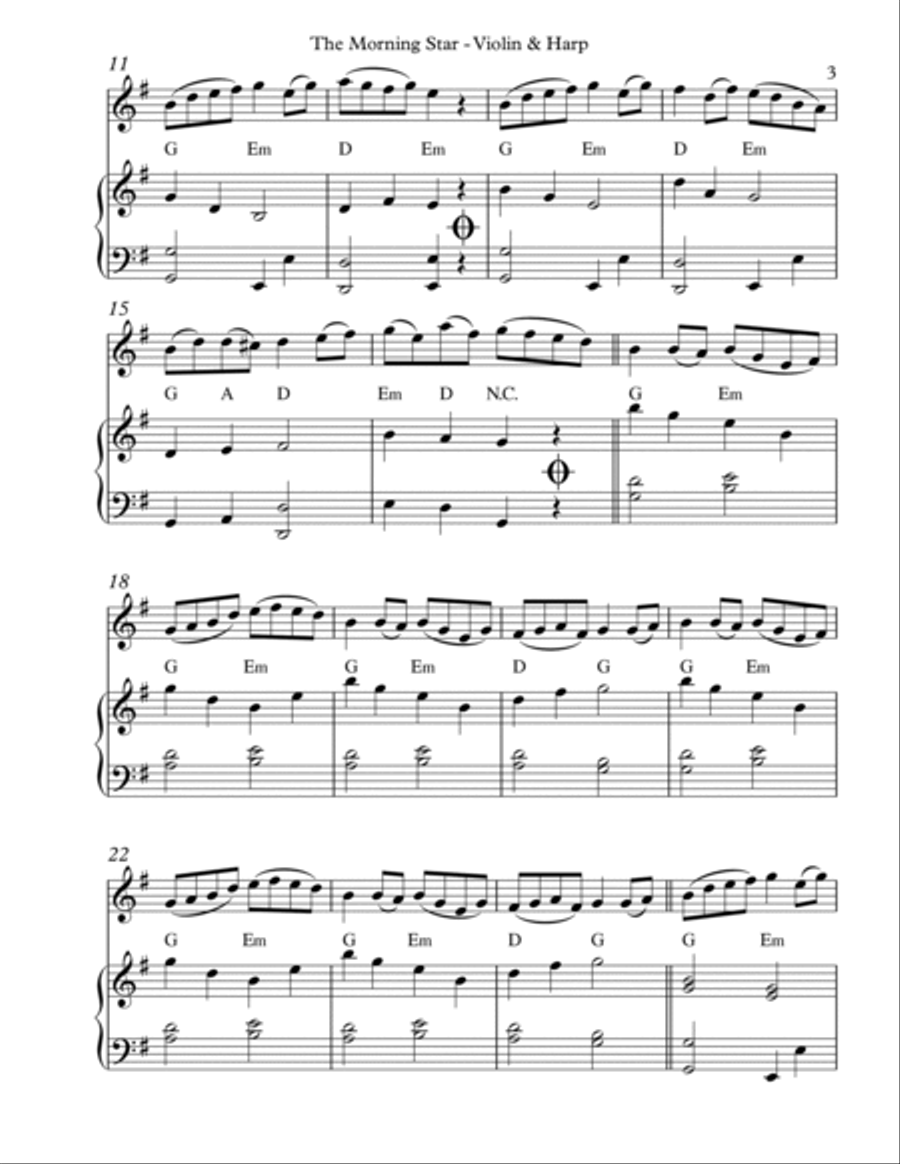 The Morning Star, Duet for Violin & Harp image number null
