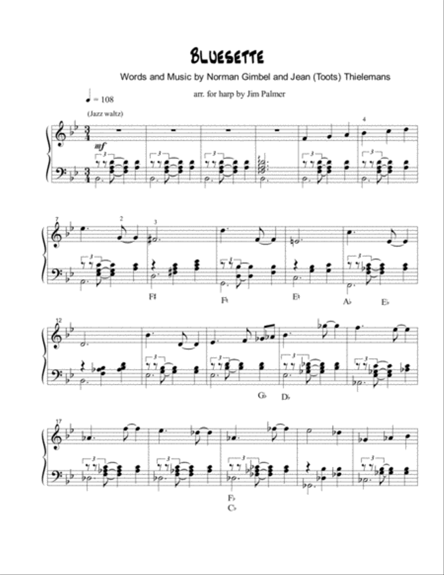 Bluesette Bluesette Harp scores gallery preview page 1