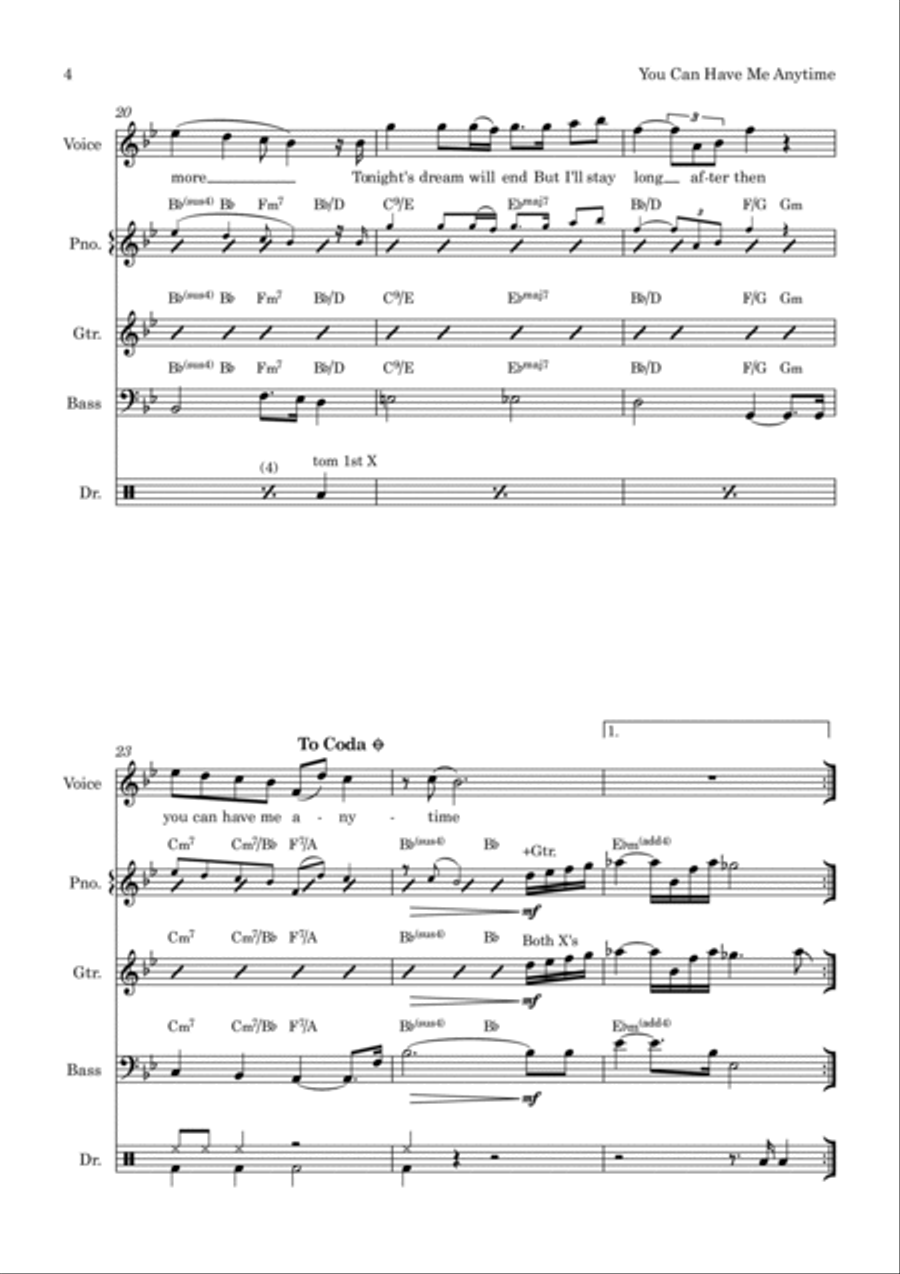 You Can Have Me Anytime Bass Guitar scores gallery preview page 4