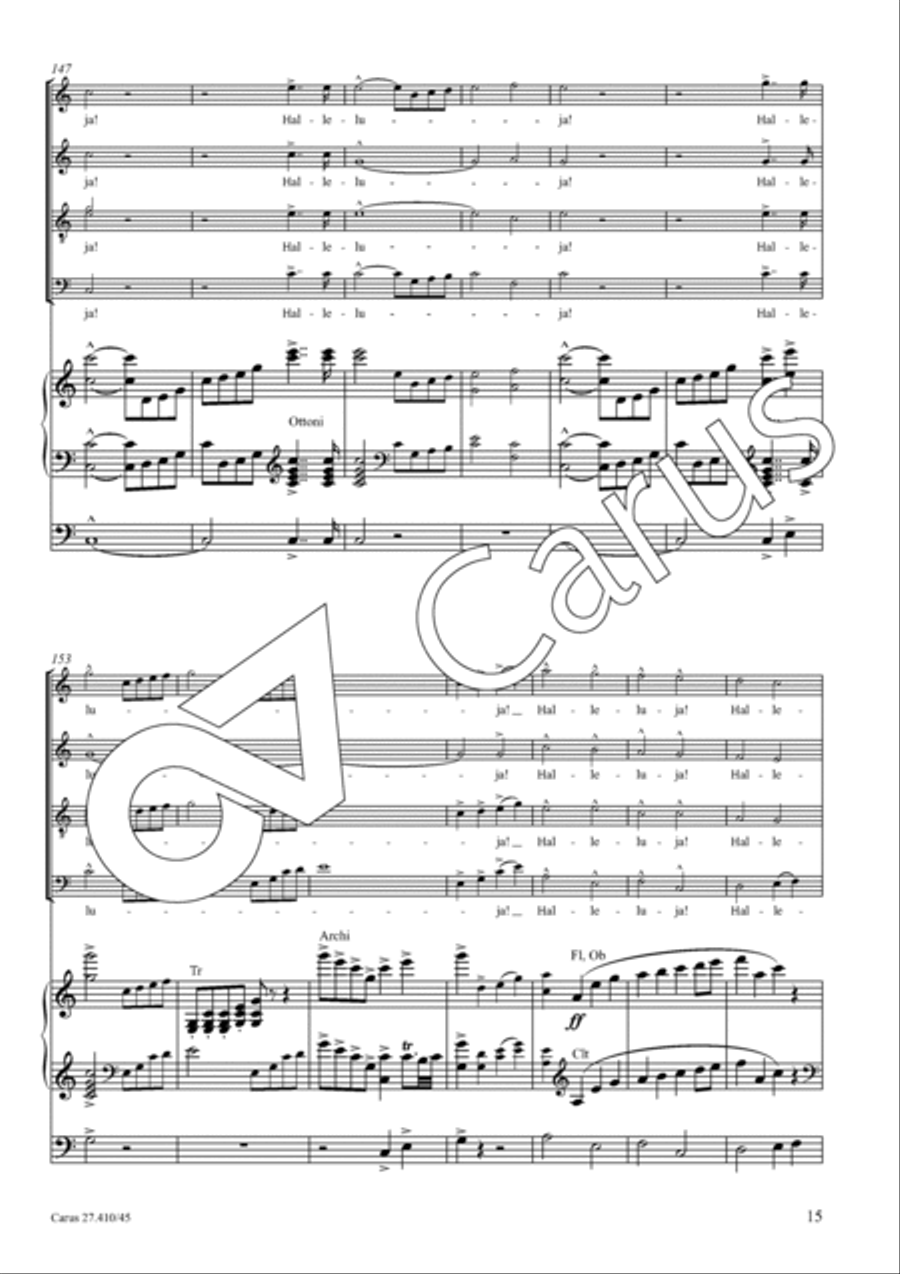 Halleluja! Praise ye the Lord in his sanctuary Divisi scores gallery preview page 18