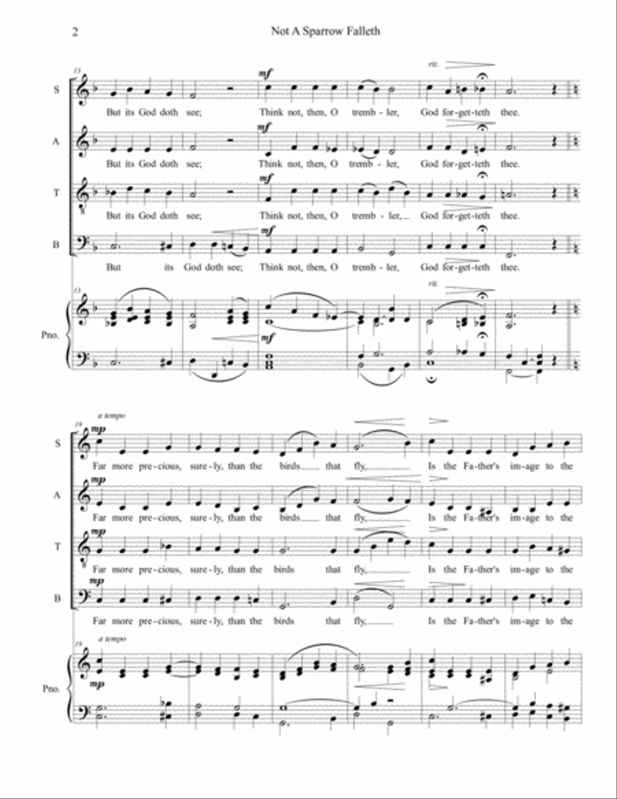 Not A Sparrow Falleth 4-Part scores gallery preview page 2