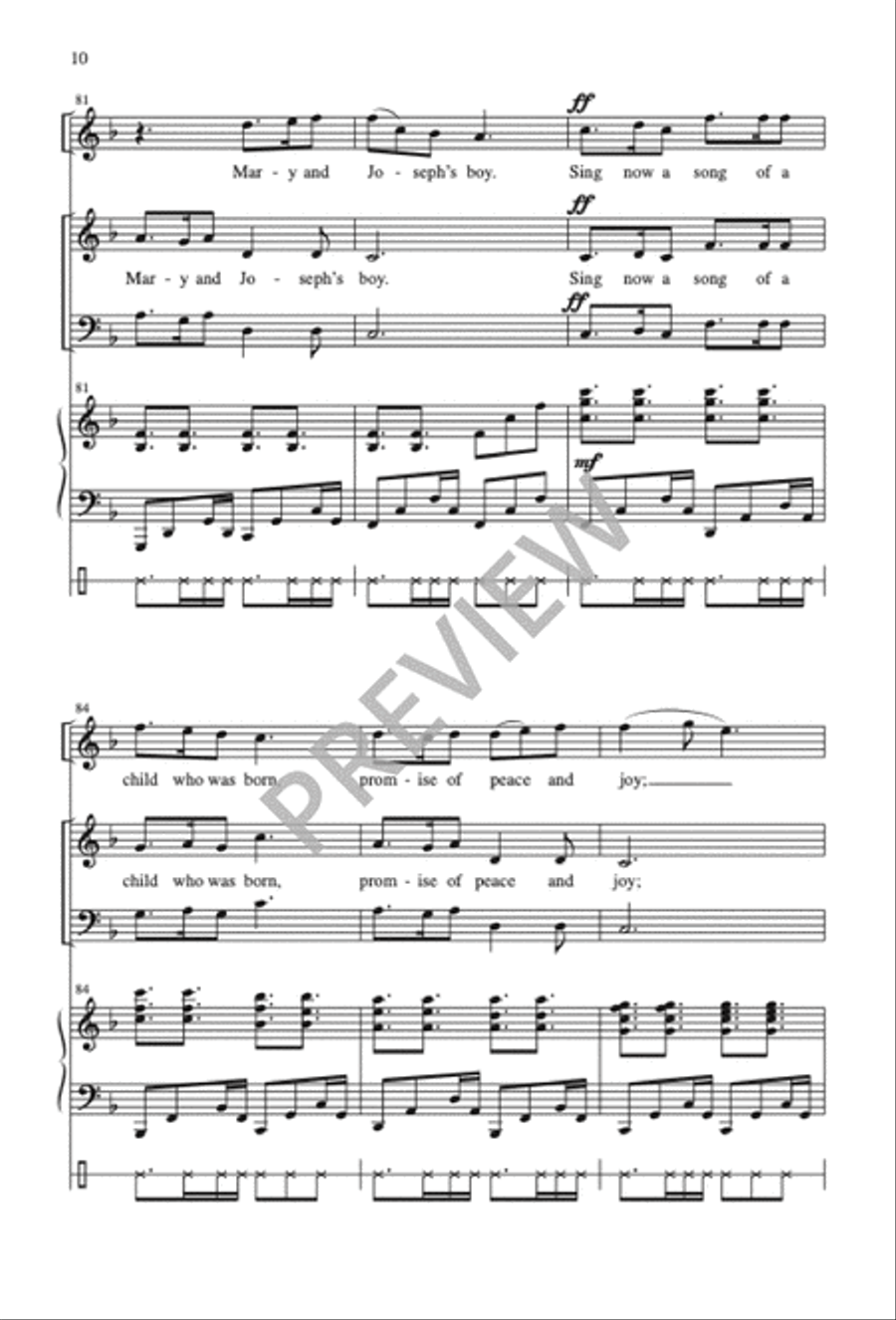 Sing Now a Song of a Child Who Was Born 4-Part scores gallery preview page 11