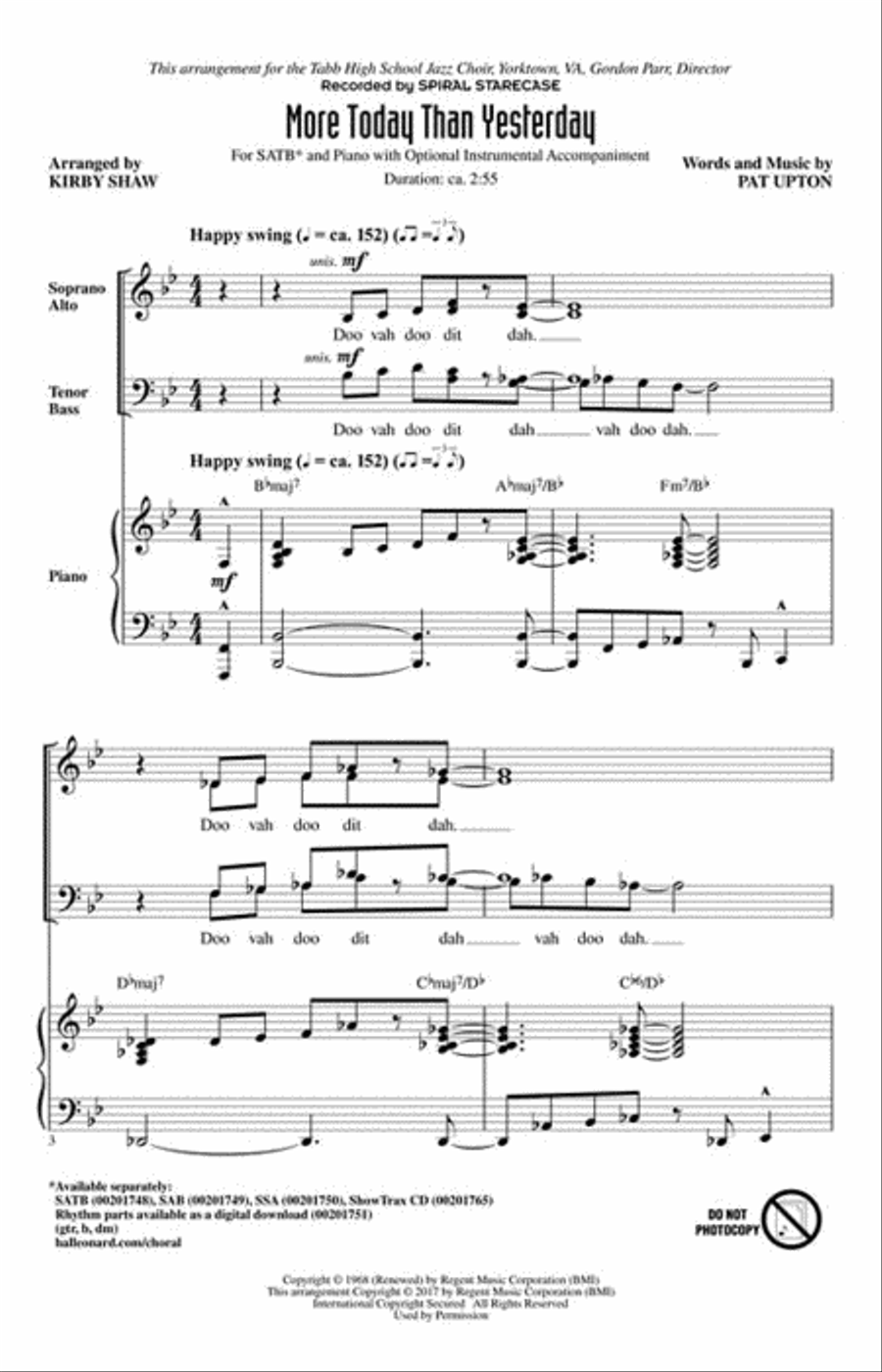 More Today Than Yesterday 4-Part scores gallery preview page 2