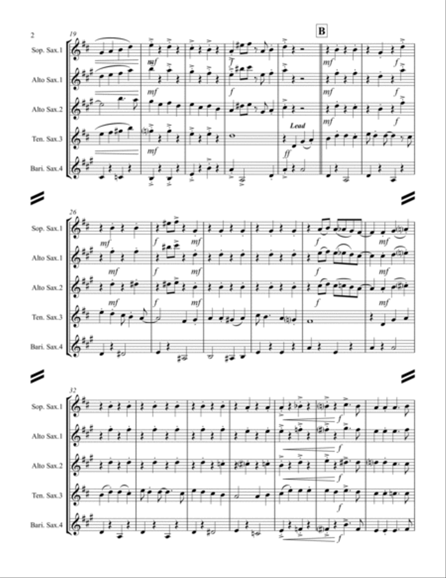 (There's No Place Like) Home For The Holidays Saxophone Quartet scores gallery preview page 3