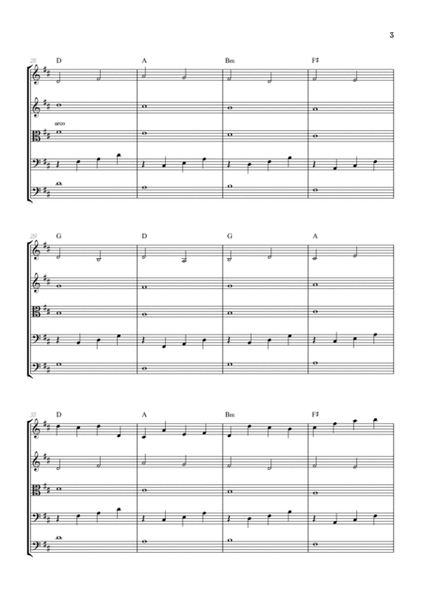Pachelbel Canon in D • strings quintet sheet music [chords] image number null