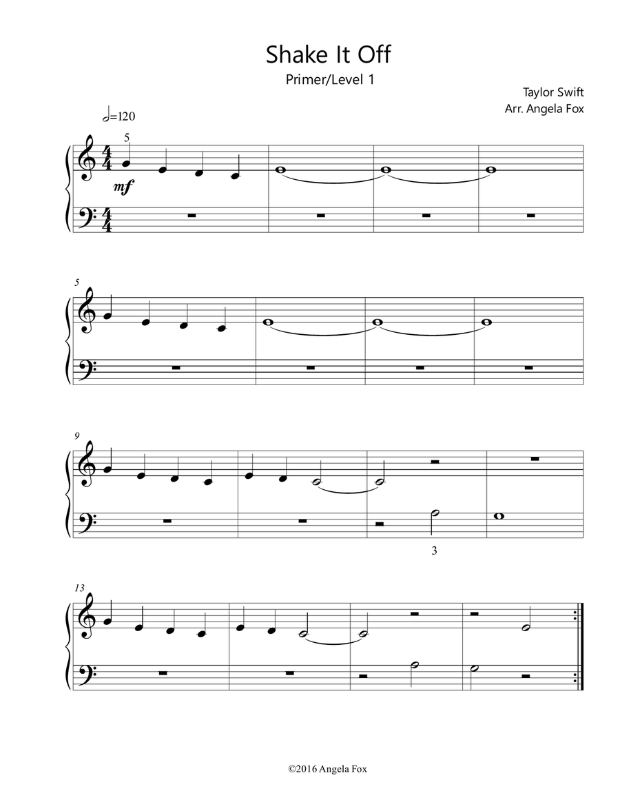 Shake It Off Easy Piano scores gallery preview page 2