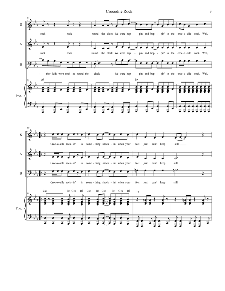 Crocodile Rock 3-Part scores gallery preview page 3