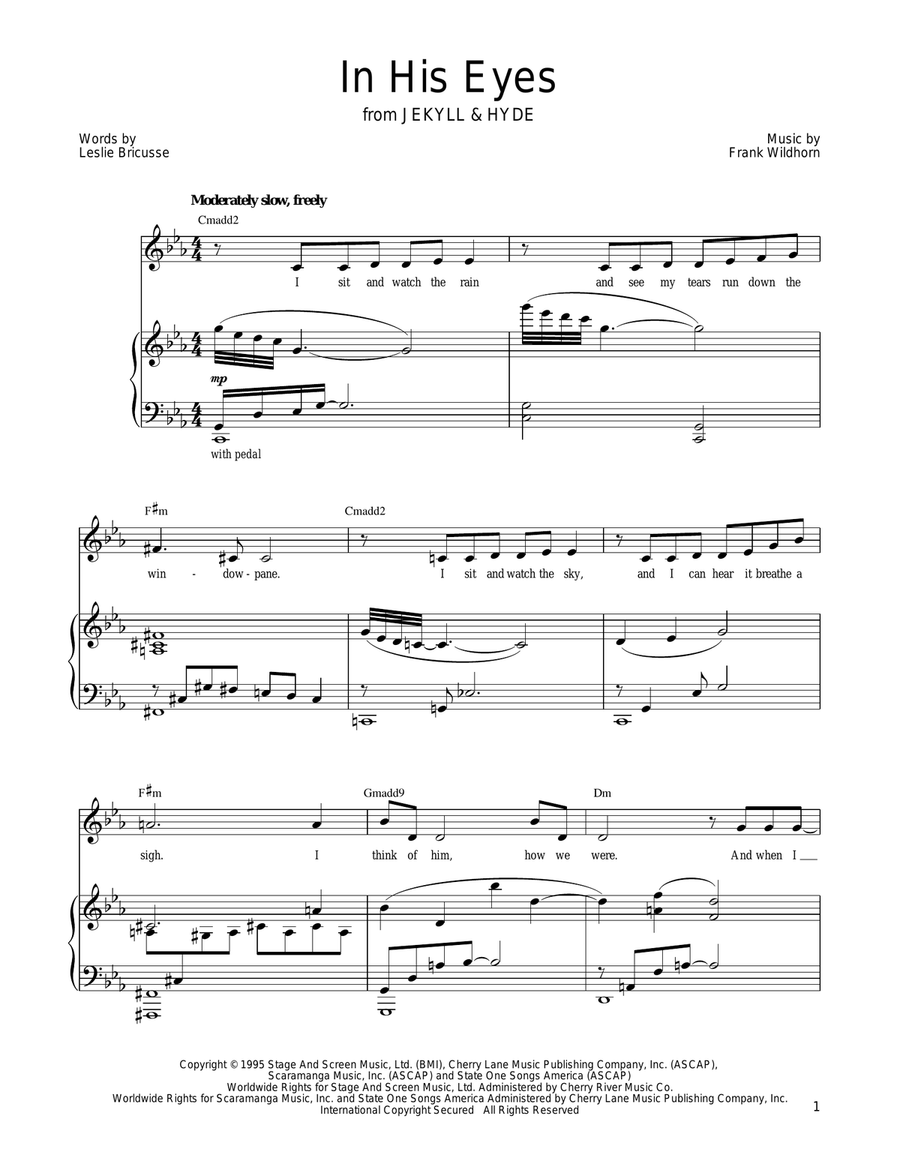 In His Eyes In His Eyes Voice scores gallery preview page 1