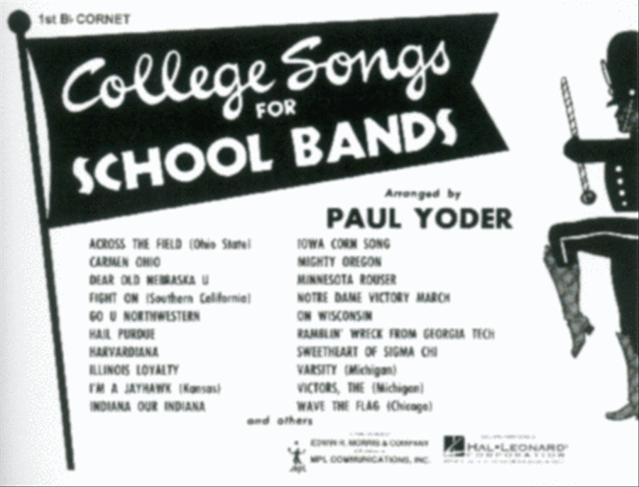 College Songs for School Bands – 1st Bb Cornet Solo Marching Band scores gallery preview page 1