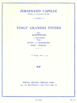 Book cover for 20 Grandes Etudes - Volume 2