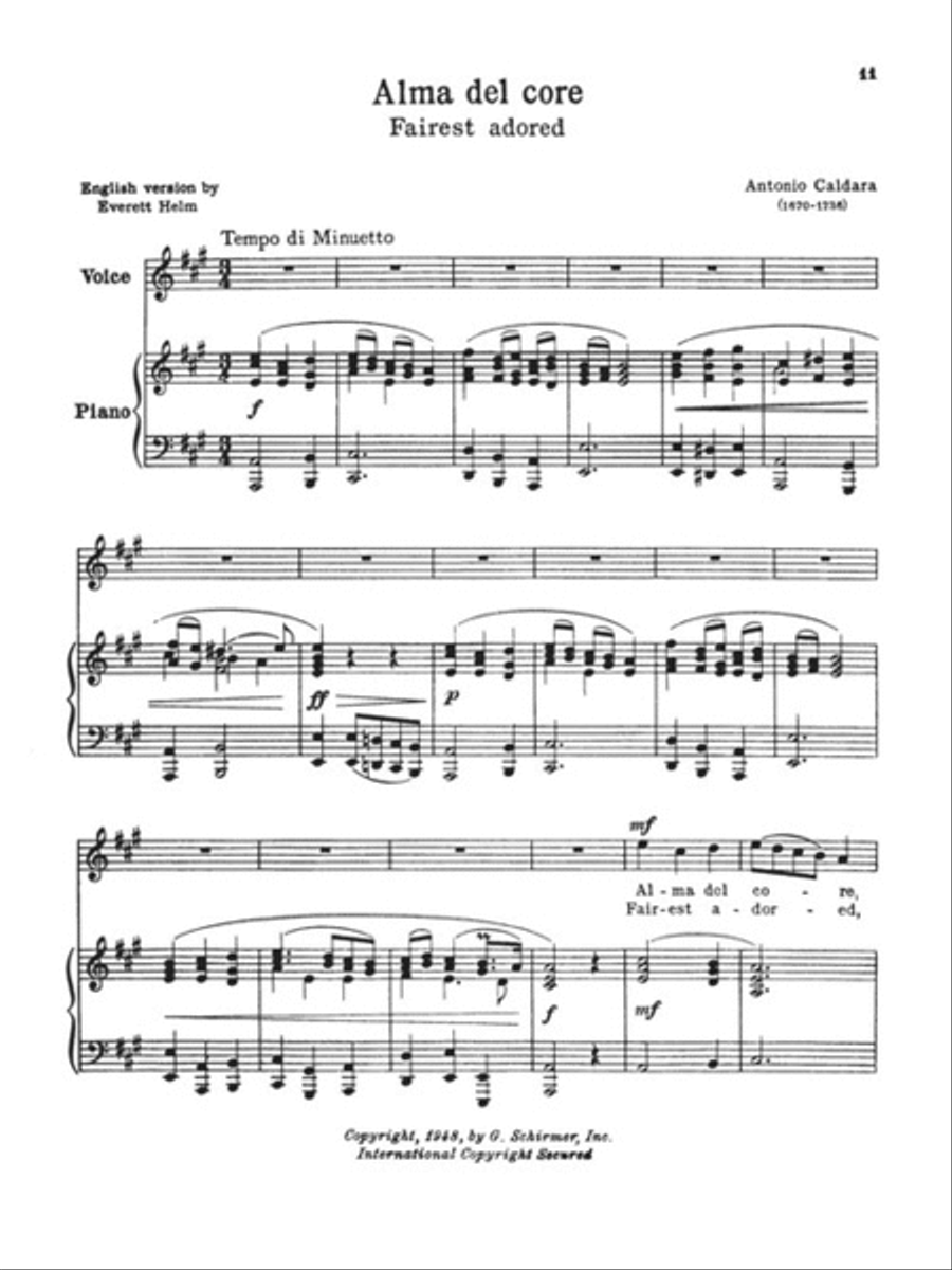 24 Italian Songs & Arias of the 17th & 18th Centuries Medium-High Voice scores gallery preview page 5