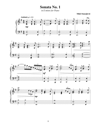 Sonata No1 in E minor for Piano