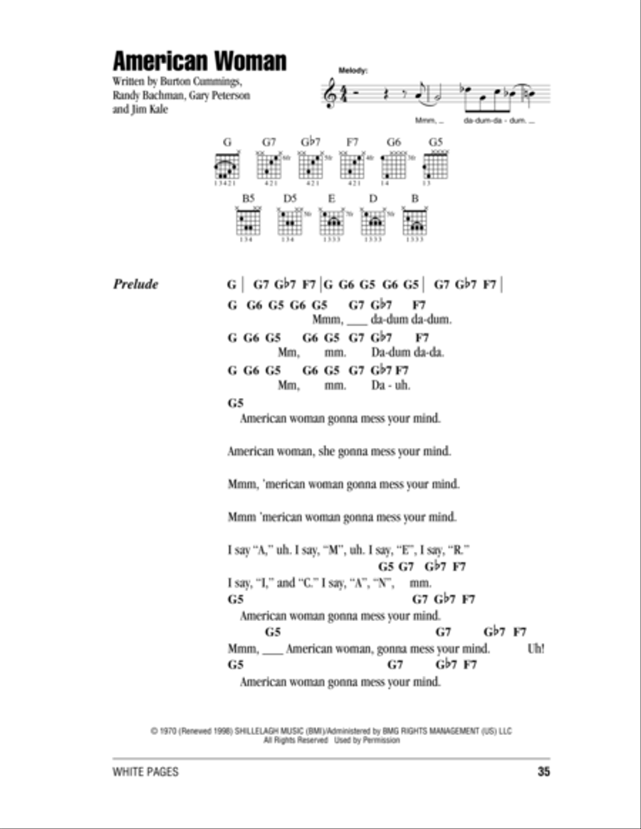 American Woman American Woman Acoustic Guitar scores gallery preview page 1