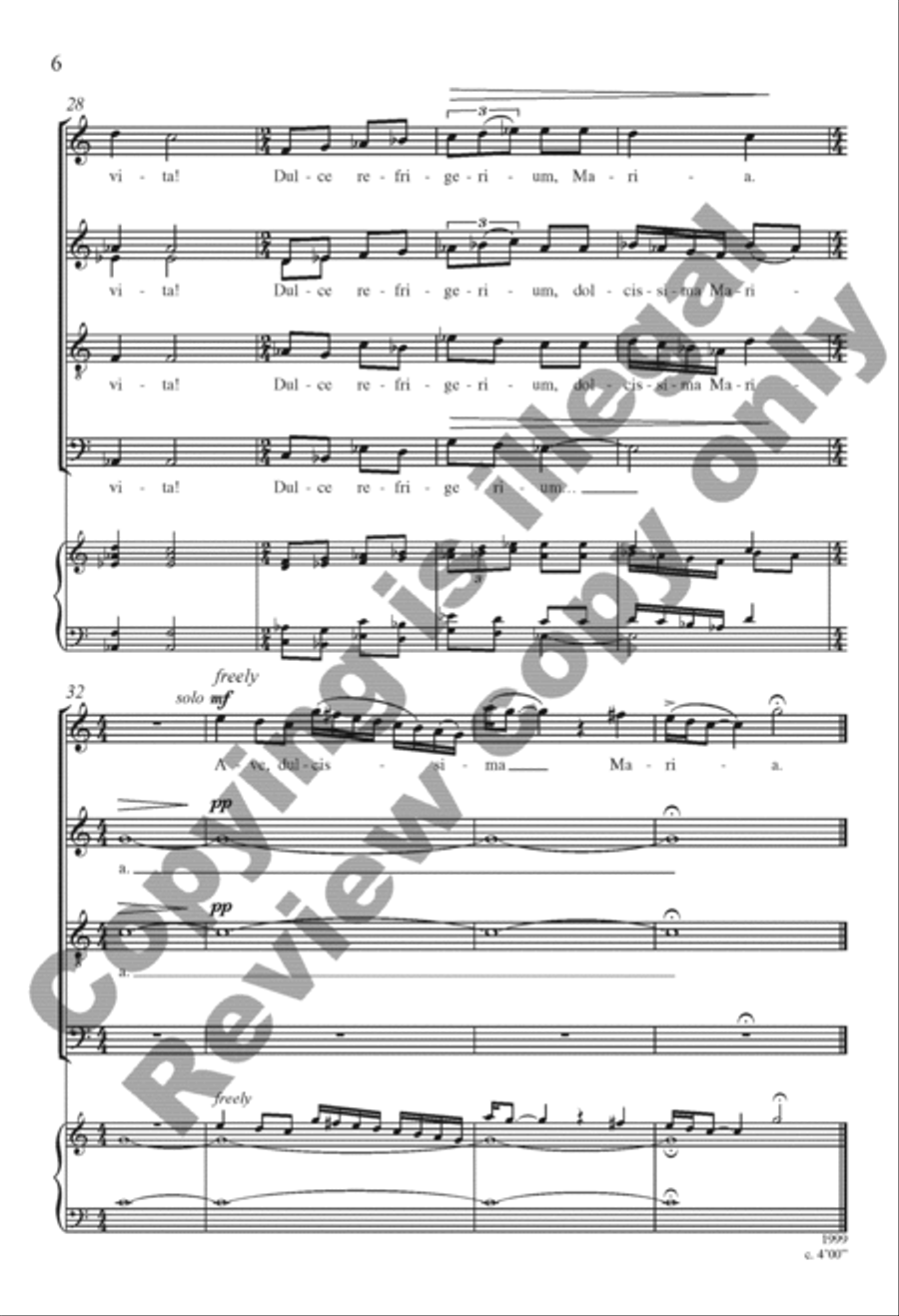 Ave, dulcissima Maria from Regina Coeli 4-Part scores gallery preview page 6