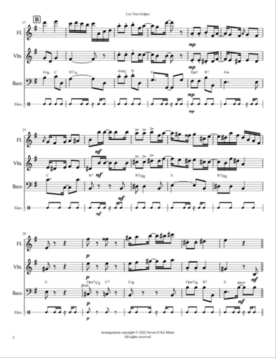 Los Tres Golpes Small Ensemble scores gallery preview page 2