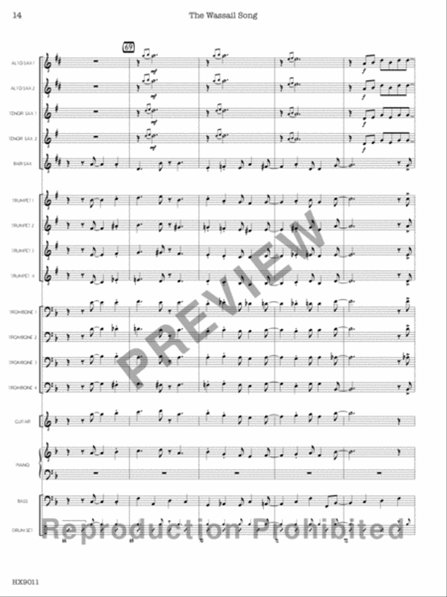 The Wassail Song Jazz Ensemble scores gallery preview page 15