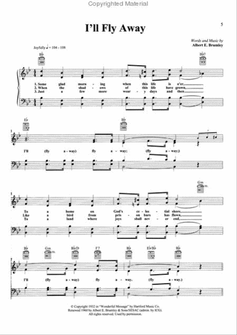 I'll Fly Away - The Albert E. Brumley Songbook Piano, Vocal, Guitar scores gallery preview page 2
