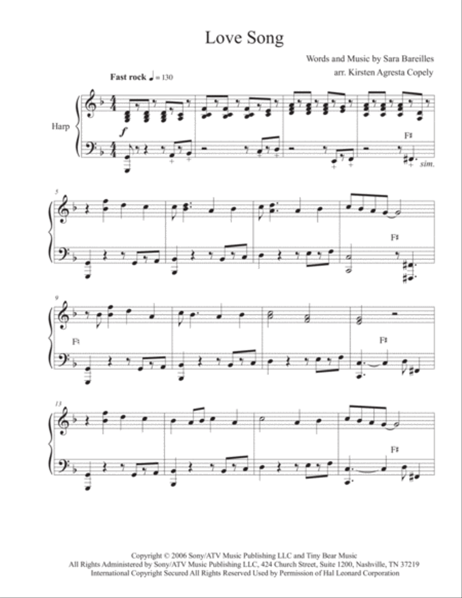 Love Song Harp scores gallery preview page 1