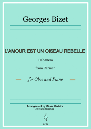 Book cover for Habanera from Carmen by Bizet - Oboe and Piano (Full Score and Parts)