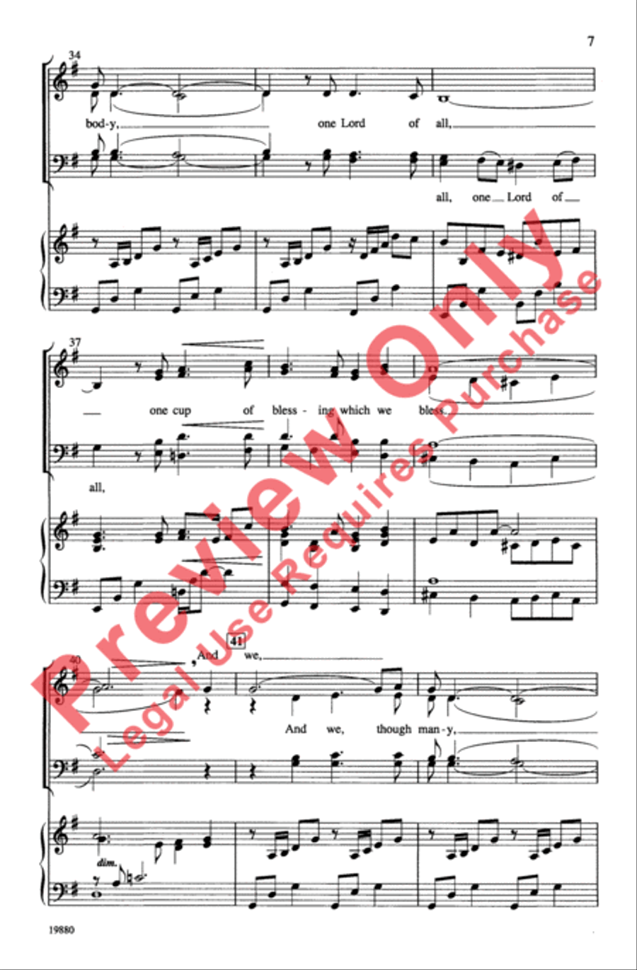 One Bread, One Body One Bread, One Body 4-Part scores gallery preview page 7