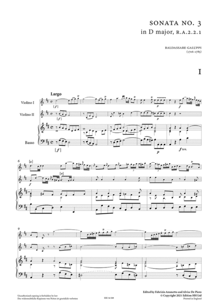 Six trio sonatas, vol. 1