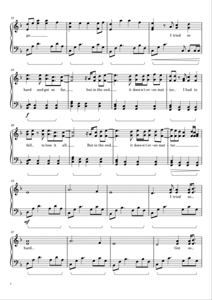 In The End In The End Piano Solo scores gallery preview page 2