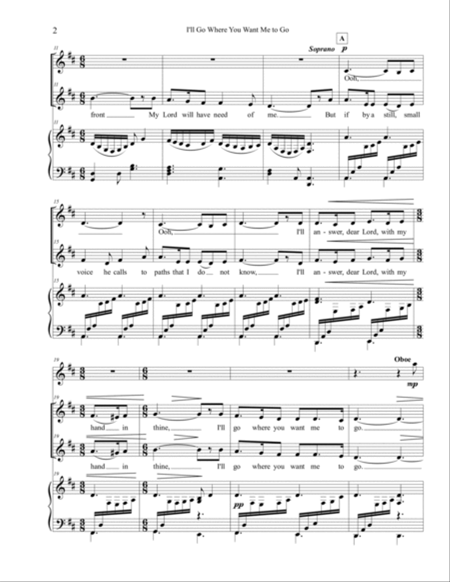 I'll Go Where You Want Me to Go - SA SA scores gallery preview page 3